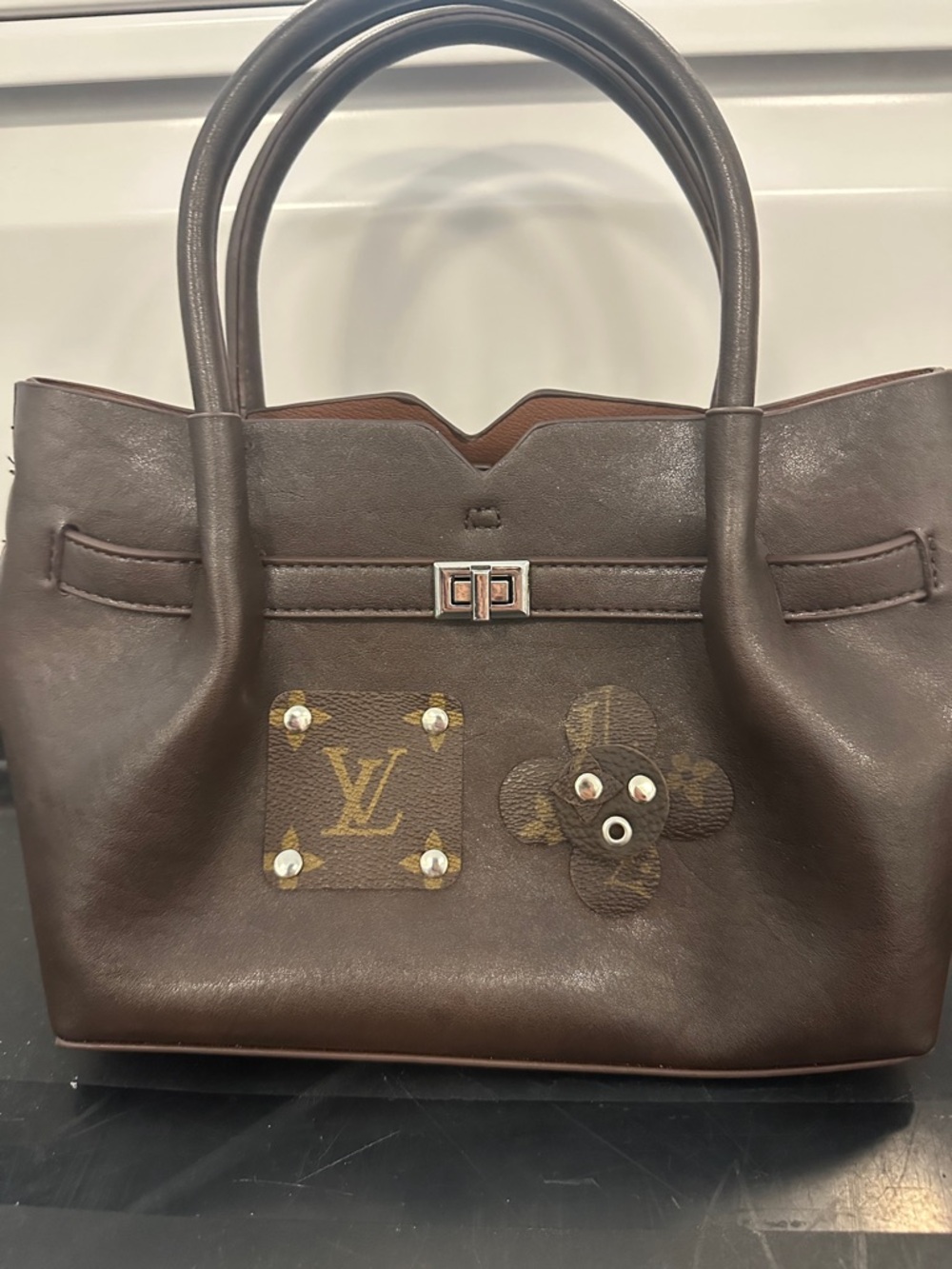Cute brown bag with patches